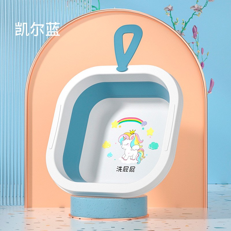 2个卡通3初生新生婴儿童用品可折叠洗脸盆装洗pp用宝宝小盆子新款
