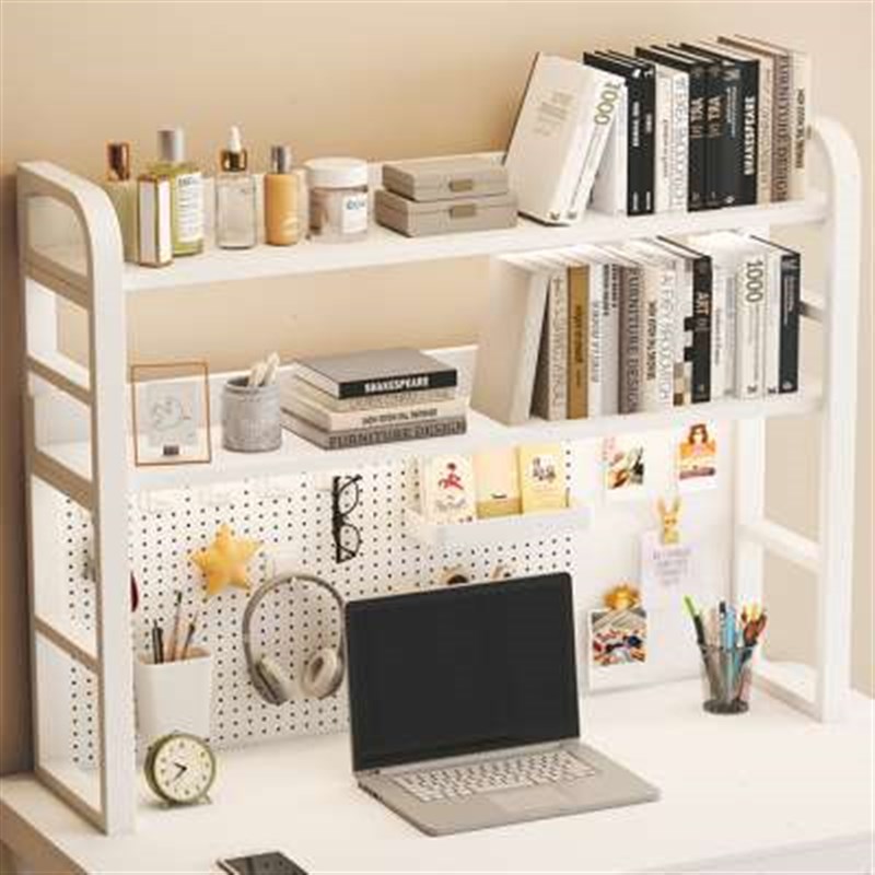 网红学生学习书桌收纳架子桌面置物架电脑办公桌上多层洞洞板书架