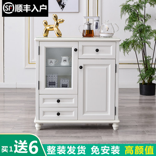 茶吧机柜子一体柜k家用高端2026新款餐柜中古风智能黑色饮水机柜
