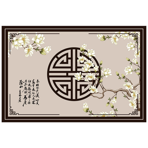 新中式入户门皮革地垫家用门口防滑脚垫门垫进门玄关地毯pvc可擦