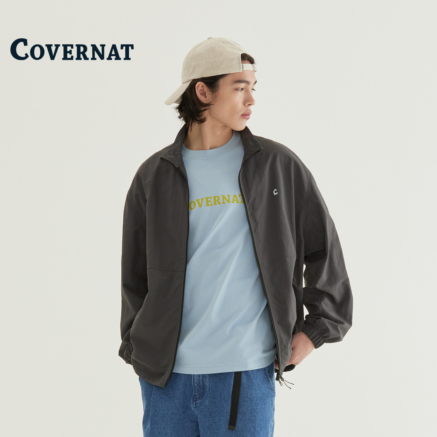 【秀彬同款】COVERNAT立领尼龙夹克男休闲拉链外套宽松运动风上衣