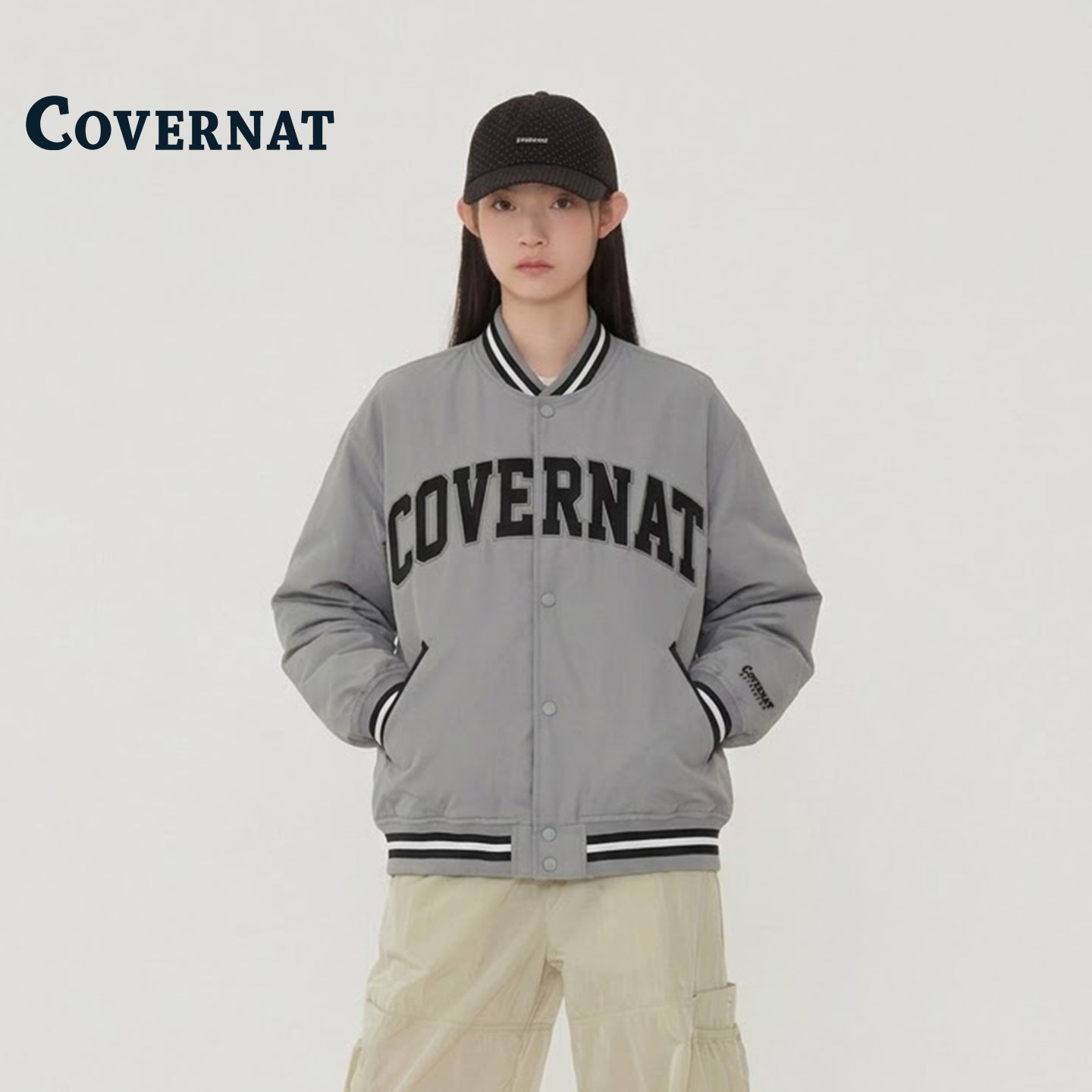 COVERNAT韩国棒球服女款秋季宽松美式街头潮牌百搭休闲夹克外套