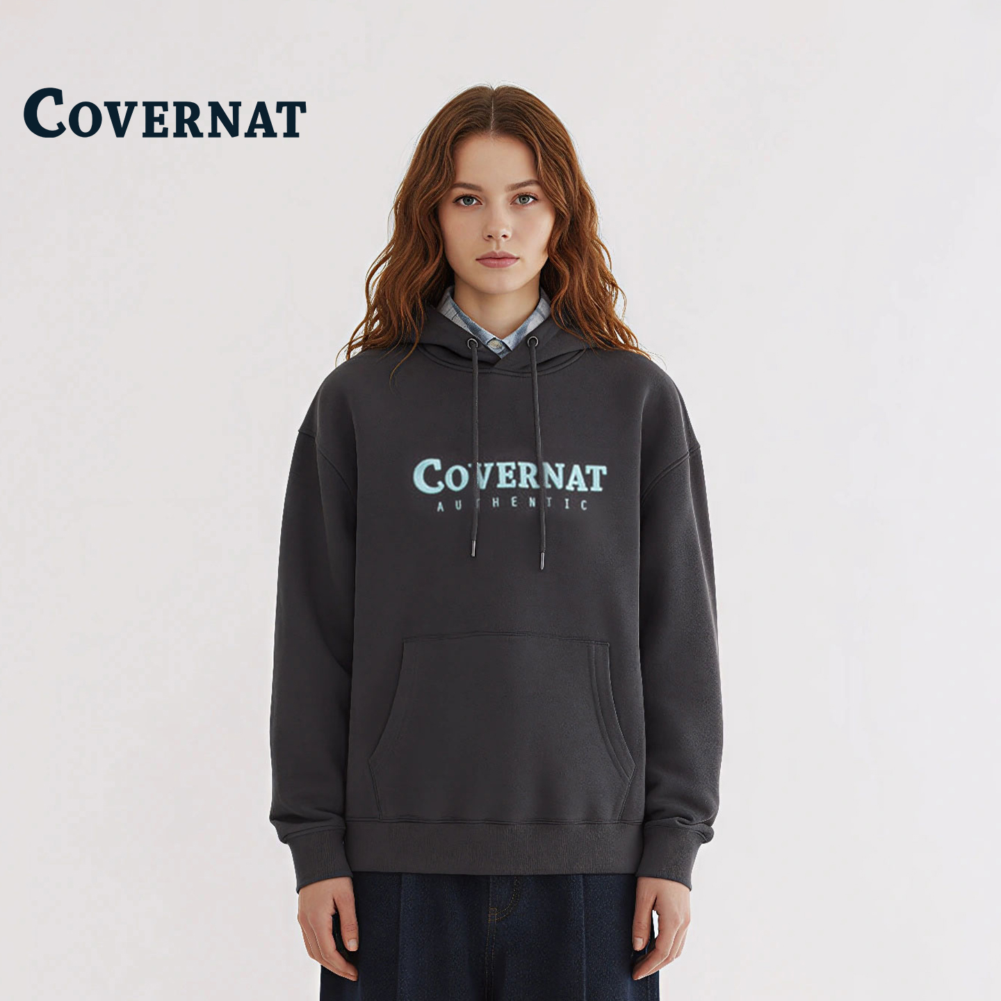 COVERNAT韩国纯棉刺绣logo卫衣