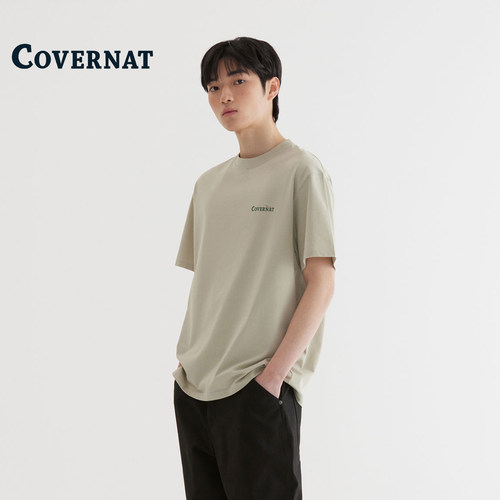 covernat韩国短袖男情侣印花t恤