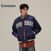 COVERNAT韩国外套男美式 复古风棒球服夹克宽松街头字母印花上衣