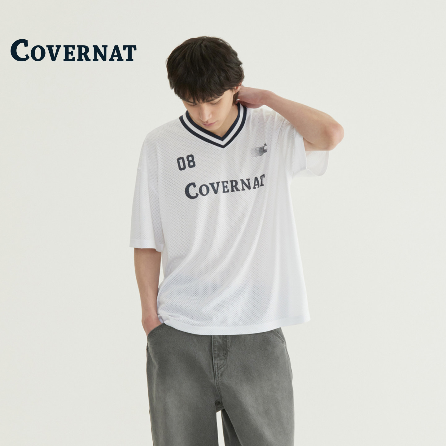 COVERNAT短袖球衣网纱男士T恤图片