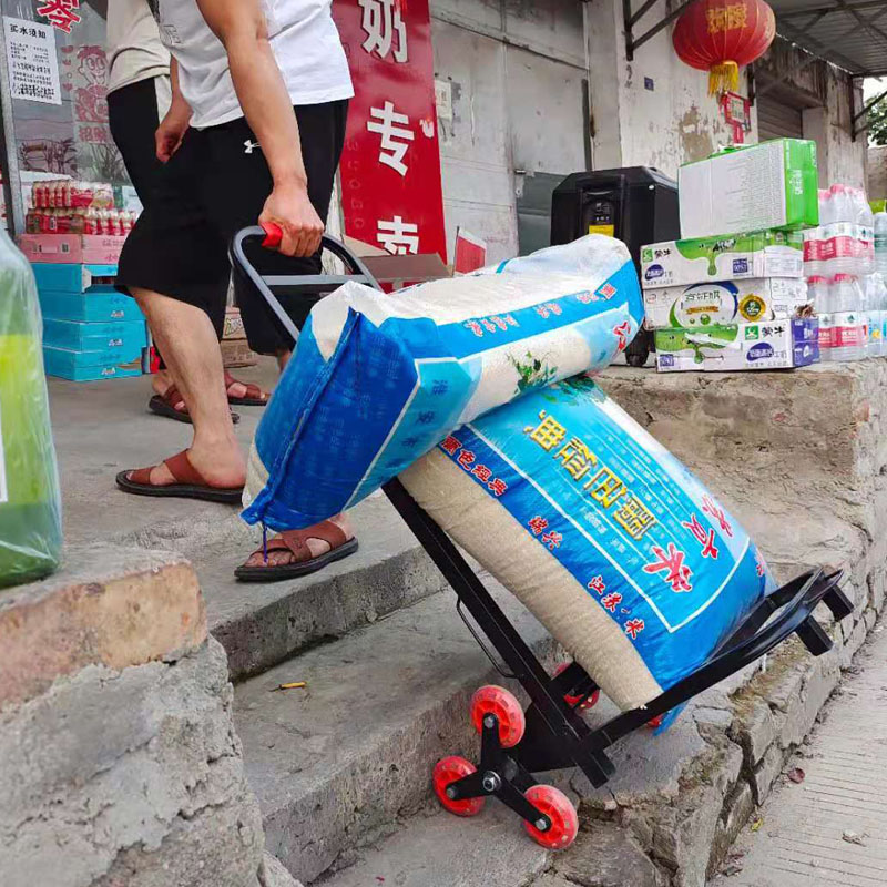 便携折叠手推车六轮手拉车拉杆y行李车购物小拉车拖车爬楼梯拉货
