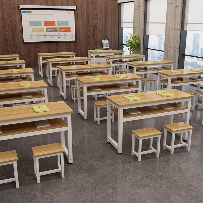 学校美术培训班课桌椅中小学生双人补习课桌长条员工桌托管班桌子