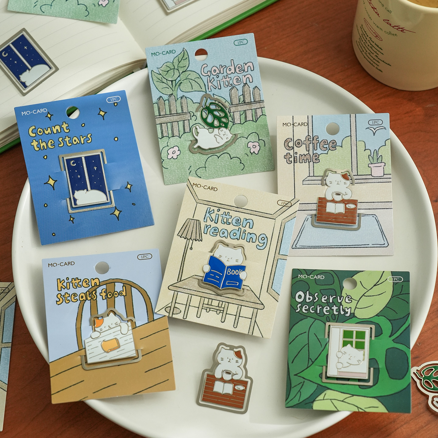 可爱卡通猫咪立体金属书签 ins个性创意学生阅读书夹标记索引礼物