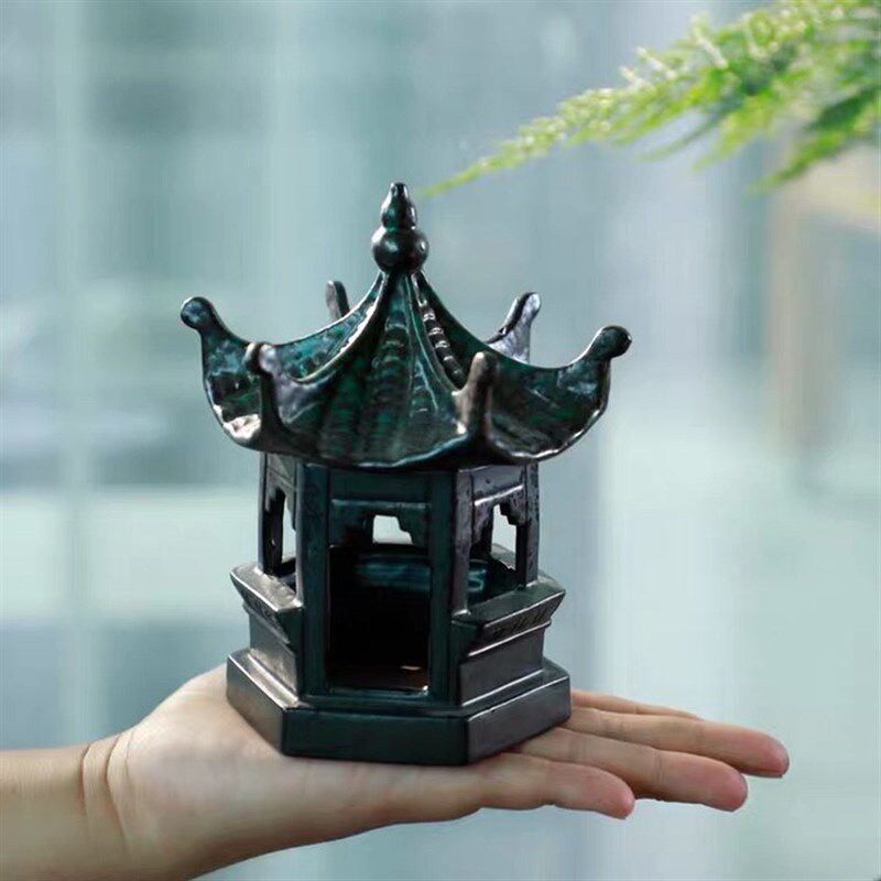 新品六角亭凉亭宝塔摆件中式盘景微景观假山鱼缸造景花盆装饰配件