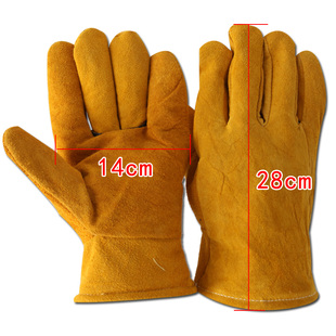 电焊手套牛皮加棉冬天耐磨焊接手套防火星隔热冷库保暖防寒劳保