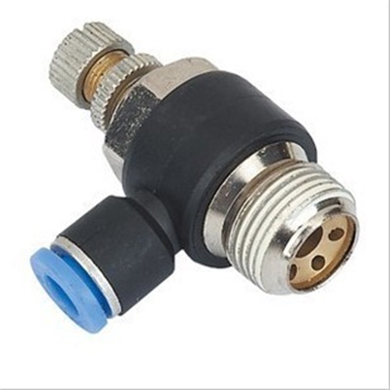 气动元件快速插管接头可调节流阀SL4-M5/6-01/8-02/10-03/12-04全