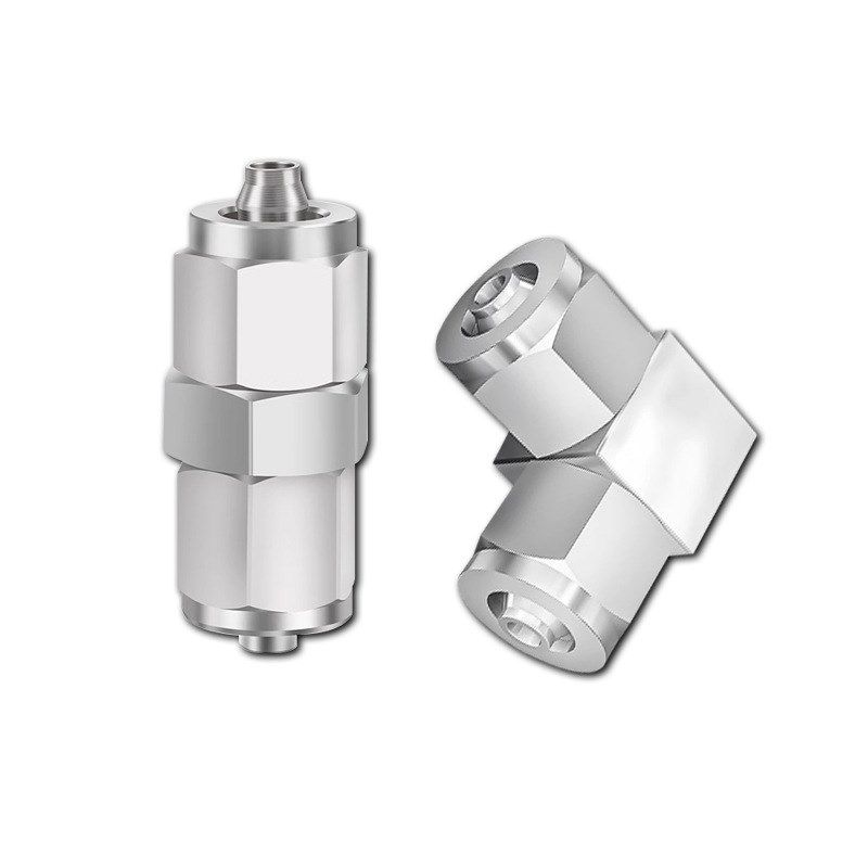 304不锈钢PE/PV/PU快拧接头高压气管快接直通T型接头