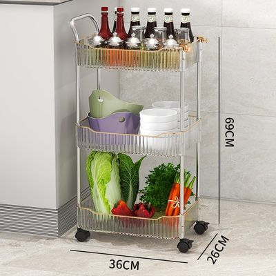 厨房置物架家用收纳储物落地可移动多层小推车多功能家居蔬菜篮子