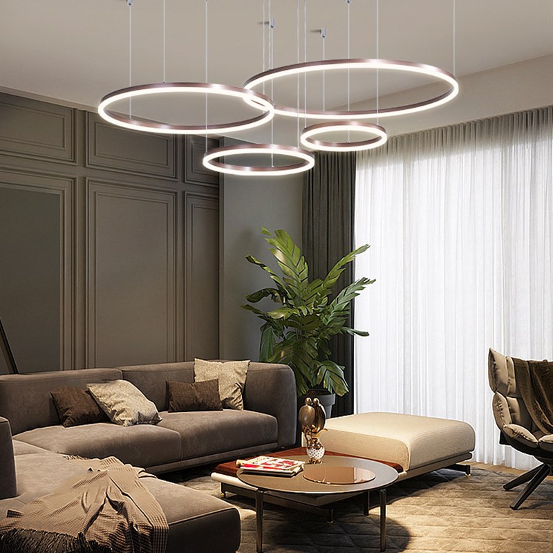 简约现代亚克力客厅吊灯餐吊灯圆形酒店工程铝材吊灯自产自销