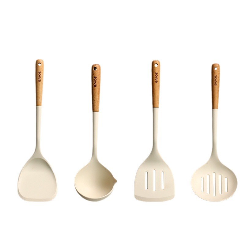 sowe硅胶锅铲家用炒菜铲子不粘锅专用汤勺漏勺饭勺耐高温厨具套装