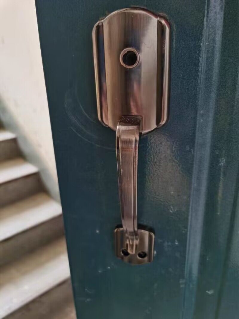 老式佳卫石牛步阳自动锁拉手 防盗门外装门锁把手 大小孔金属执手