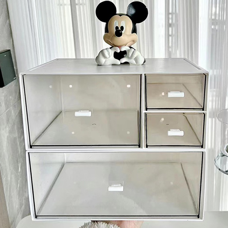 桌面收纳盒防尘学生文具杂物抽屉式储物盒办公室口红化妆品整理盒