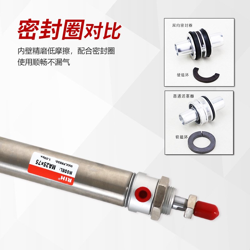 RIH瑞亨MA迷你气缸亚德客小型微型气缸MA40*25*50*75*100气动元件