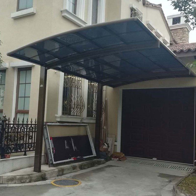 厂家供应铝合金停车棚户外停车场膜结构遮阳遮阳棚PC板挡雨棚