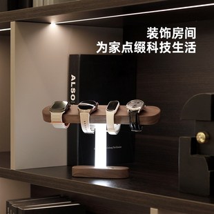 新品实木底座支架夜灯置物架卧室温馨床头夜灯床头挂架柔光小夜灯