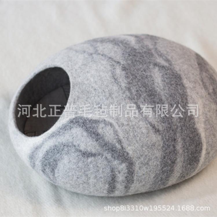 羊毛手工制作蛋型猫窝 猫床羊毛毡猫窝 猫咪洞穴
