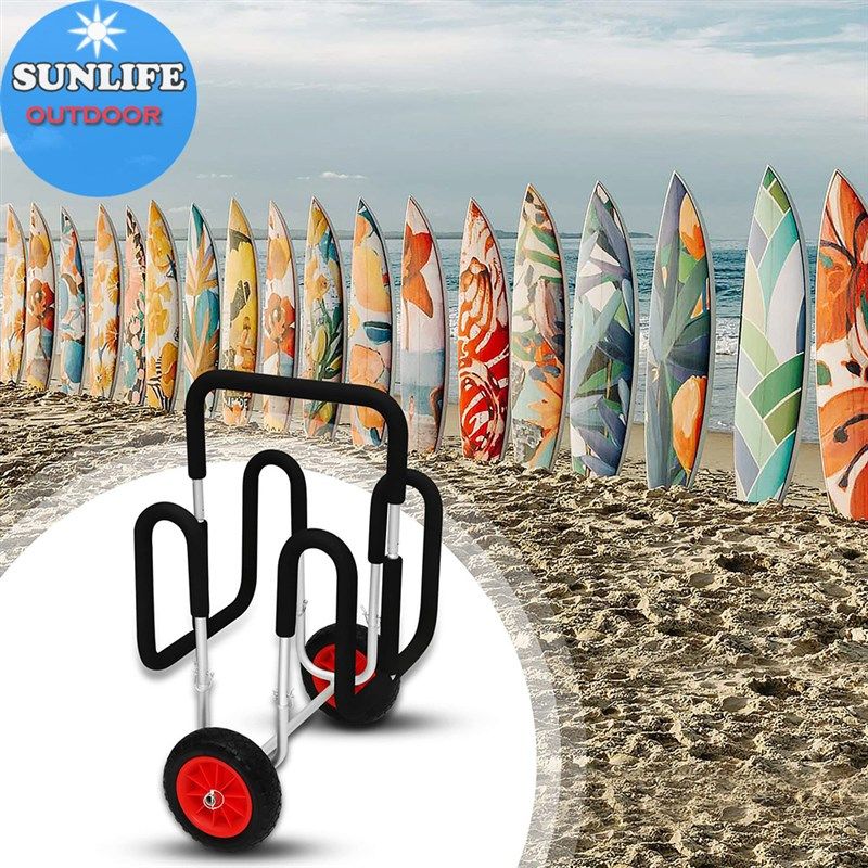热销冲浪板拖车SUP拖车架沙滩运输车桨板滑水板手推车铝制单双座