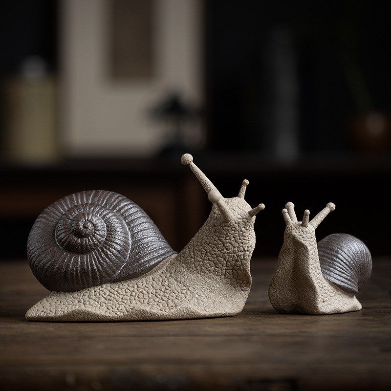 大号蜗牛陶瓷雕塑创意摆件家居桌面户外微景观鱼缸造景装饰工艺品,特色手工艺,其他特色工艺品,淘宝优惠券,粉丝福利购,淘宝优惠卷