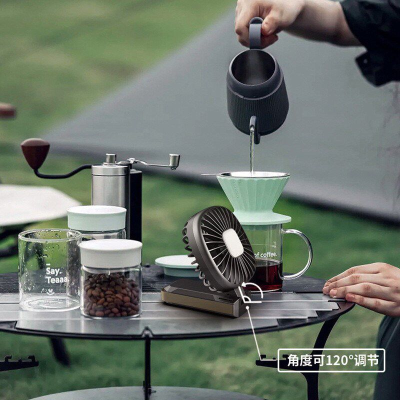 新款迷你便携机甲风扇夏季手持小风扇桌面可折叠带灯两用小风扇