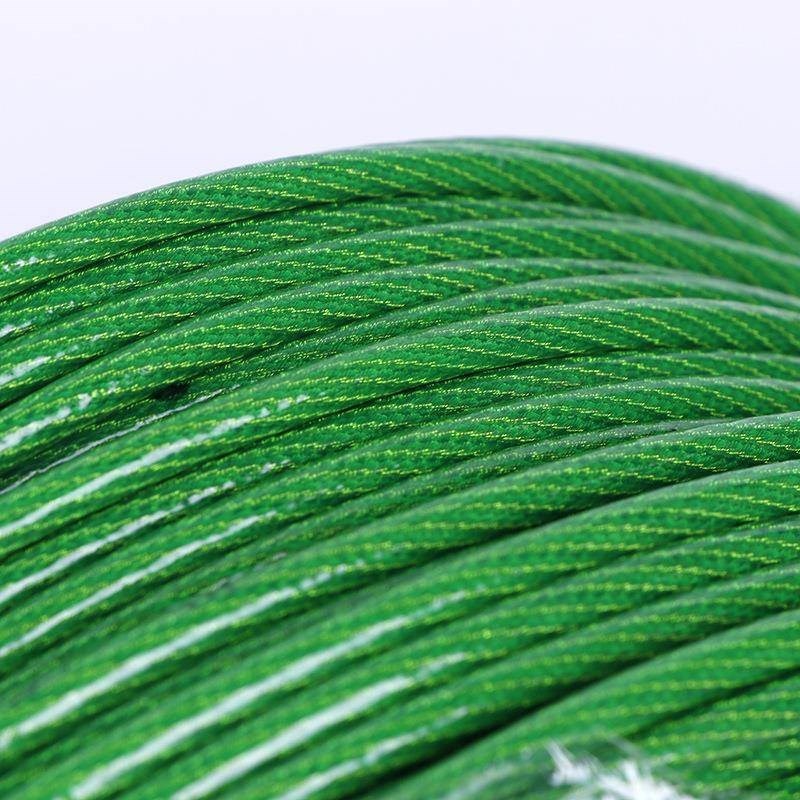 绿皮起重钢丝绳现货 油绳钢丝绳 包塑起重钢丝绳晾衣绳