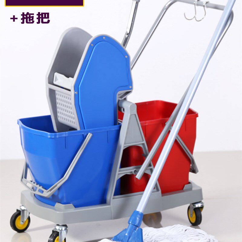 清洁车榨水车挤水桶洗拖把桶墩布桶手压挤水器保洁车手推车2