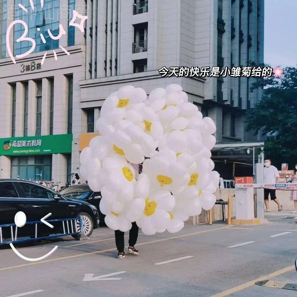 雏菊充氦气飘空特大向YTL号光膜笑脸日葵大菊花多色8.x102气5球8