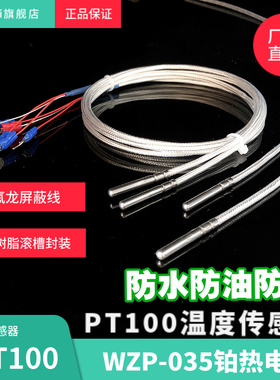 Pt100温度传感器WZP-035热电阻防水油温度探头防腐Pt100铂热电阻