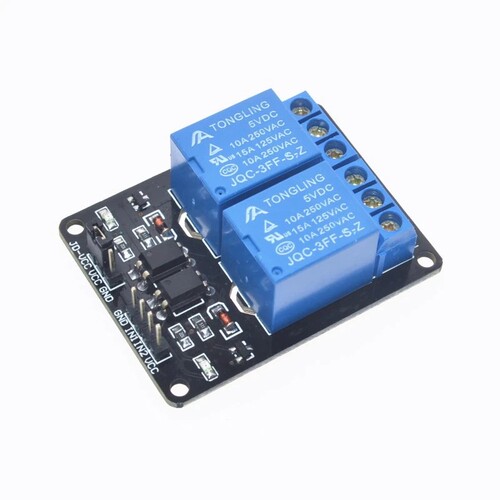 2路继电器模块光耦隔离3v5v12v24v可选PCL单片机控制板