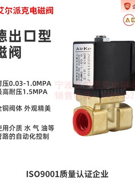 先导膜片式电磁阀黄铜电磁阀ZC221510-Z ZC221010-Z水用电磁阀