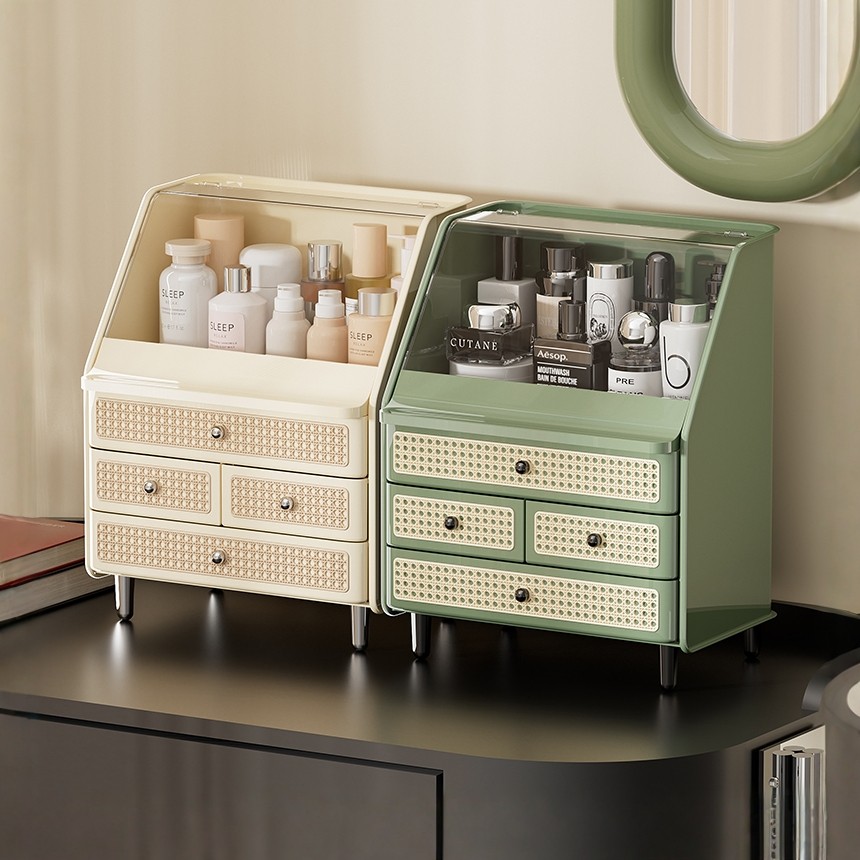 梳妆台化妆品收纳盒桌面高级感防尘柜子抽屉式口红箱护肤品置物架,收纳整理,化妆箱/盒,淘宝优惠券,粉丝福利购,淘宝优惠卷