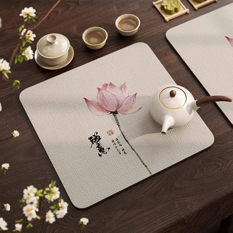 新中式茶垫茶几茶具茶杯防滑垫子小尺寸杯垫吸水垫隔热茶台桌垫布