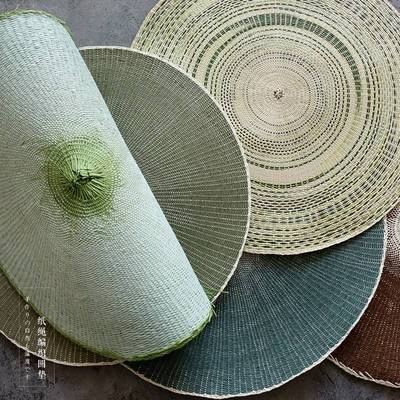 素时丨纸绳编织圆形餐垫纸编工艺隔热茶垫杯垫美食文艺拍摄背景垫