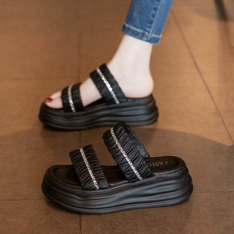 松高糕拖鞋女外穿新款绝美厚底增高跟凉小个子夏bZJc8G4K海边沙滩