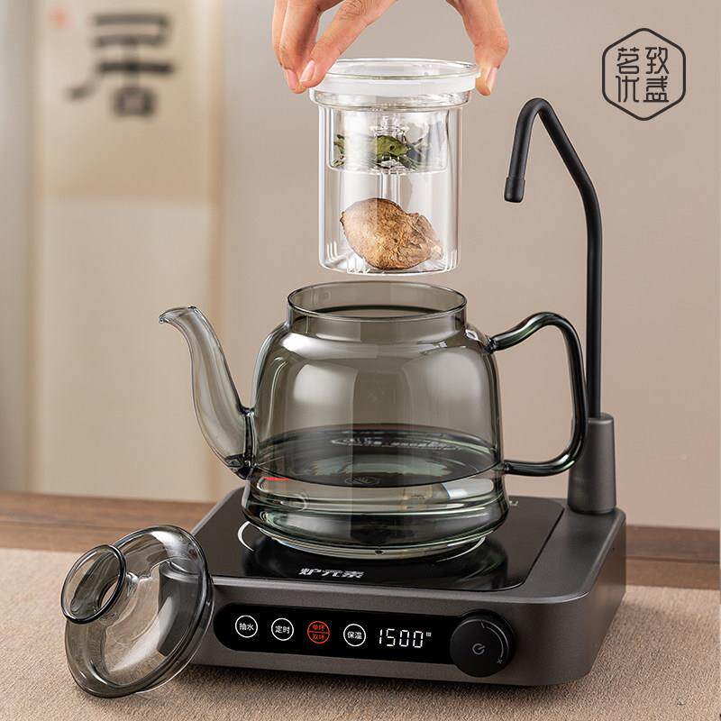 新款黑晶茶炉器自动上水烧蒸炉煮一体全玻璃0n5xSxP5茶水壶大容煮