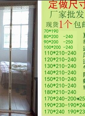 120*220磁性防蚊软纱门帘 沙门 纱窗防蚊N帘免穿磁条磁扣纱门定做