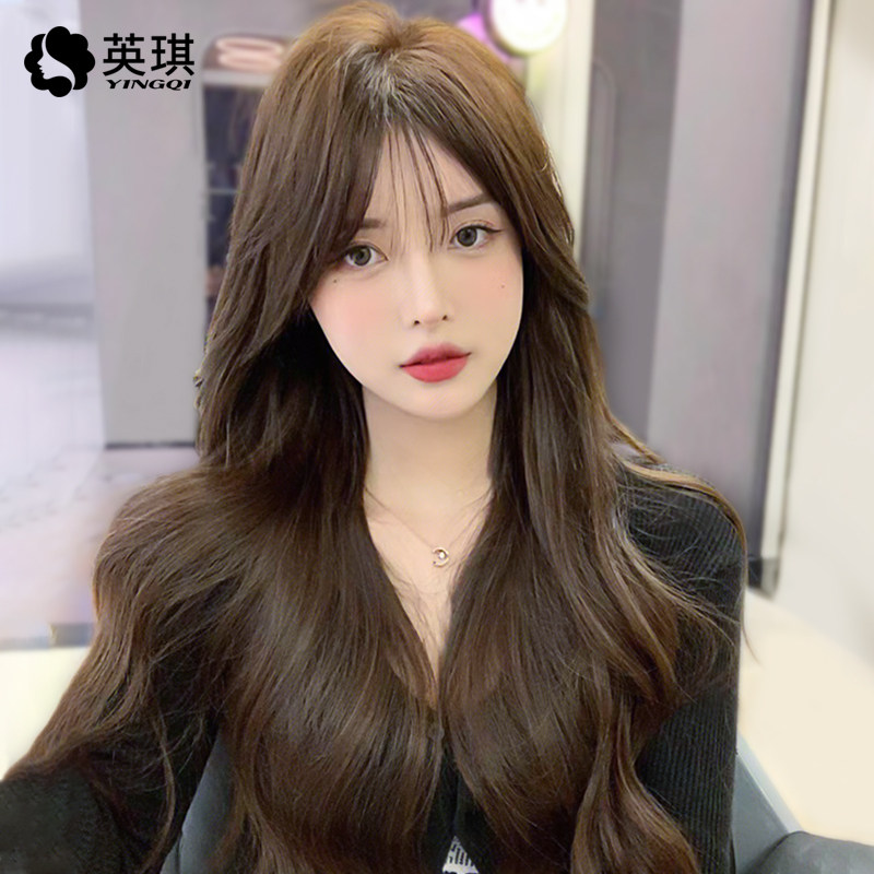 假发女长发空气浏海时尚减龄大波浪长卷发蓬松自然全真.发全头套