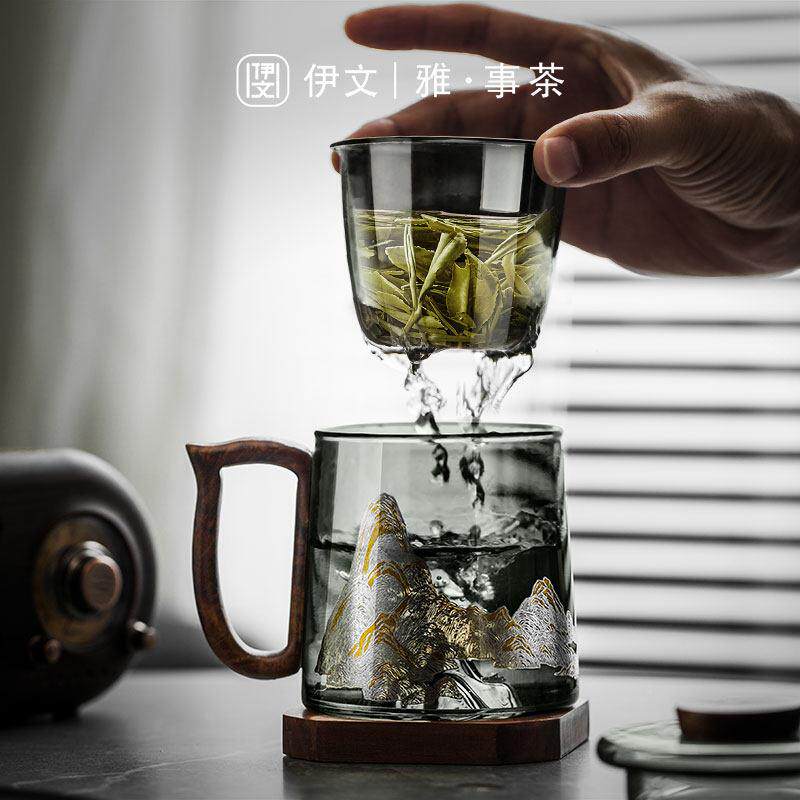 玻璃杯茶杯茶滤水分离杯办公室过al9AZeZA泡热茶耐水杯杯杯子恒温