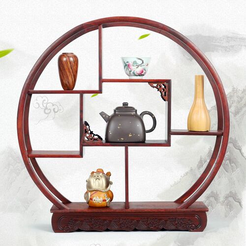 红酸枝小博古架实木中式多宝阁摆件置物架L茶壶茶杯具展示收纳架