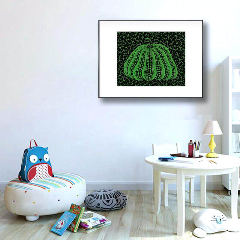 办公室装饰画墙画饭挂画玄走关NJI廊草间弥生厅版画黄紫绿三南色