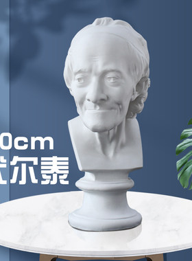 伏尔泰石膏像头像美术素描教具人像胸像雕塑摆件模型雕Z像破损补