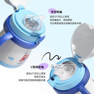 儿POCvDmLJ保婴温龄杯儿童外出小管月宝宝学饮杯鸭嘴吸杯牛奶
