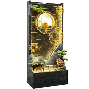 司公招财水幕墙流水喷泉造景摆CW21028件风隔断送友开业礼朋屏品