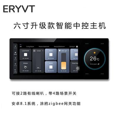 tuya涂鸦智能六寸多功能背景音乐主机语音控制自带zigbee网关中控