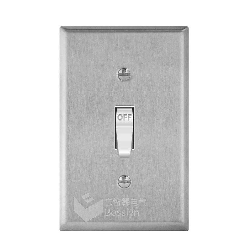 广州厂家供应一位明装单控开关套装 美式墙壁拨动开关不锈钢面板